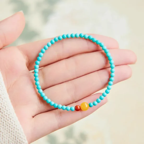 Turquoise tiny beads chain