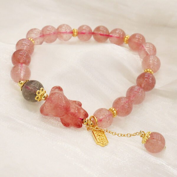 Women Bracelet Strawberry Quartz