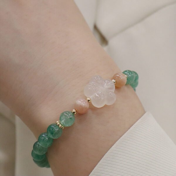 Women Bracelet Green Rutile