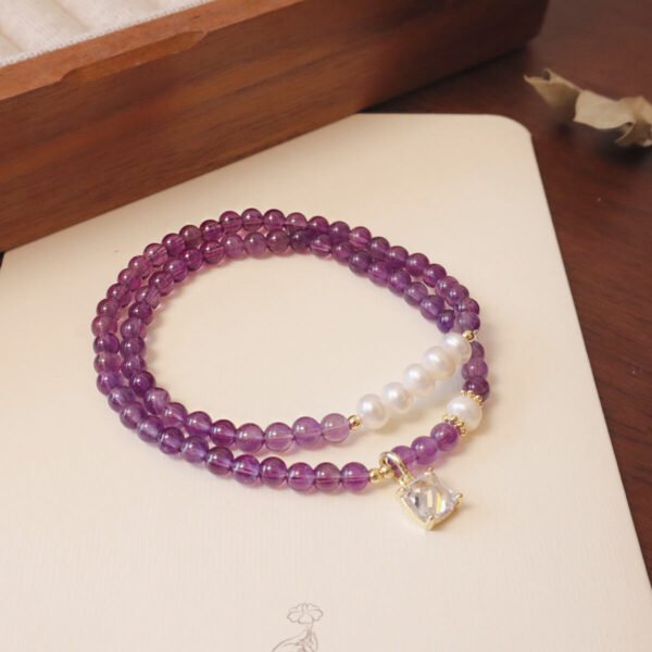 Women Bracelet Amethyst Pearl