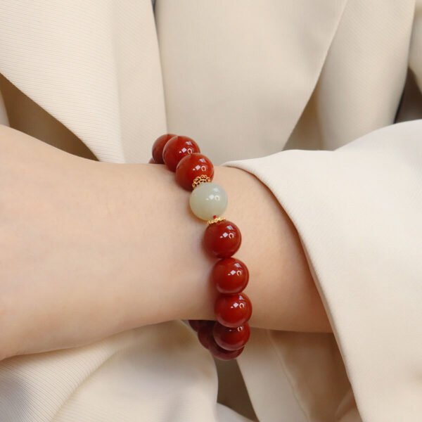 Unisex Bracelet Red Agate #01241427 - Image 5