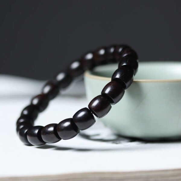 Natural Ebony Bead Unisex Prayer Bead Bracelet #01271731