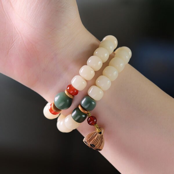 Double Layer Bodhi Bracelet with Wood Lotus #01272048 - Image 5