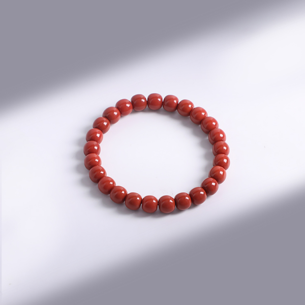 #01281038 Barrel Bead Rich-Lustrous Southern Red Agate Bracelet - Image 6