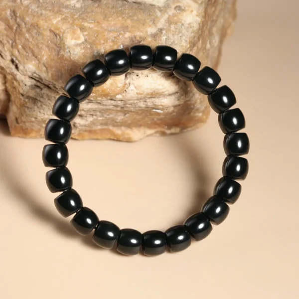 #01272353 Black Onyx Straight-Cut Bead Agate Bracelet - Image 3