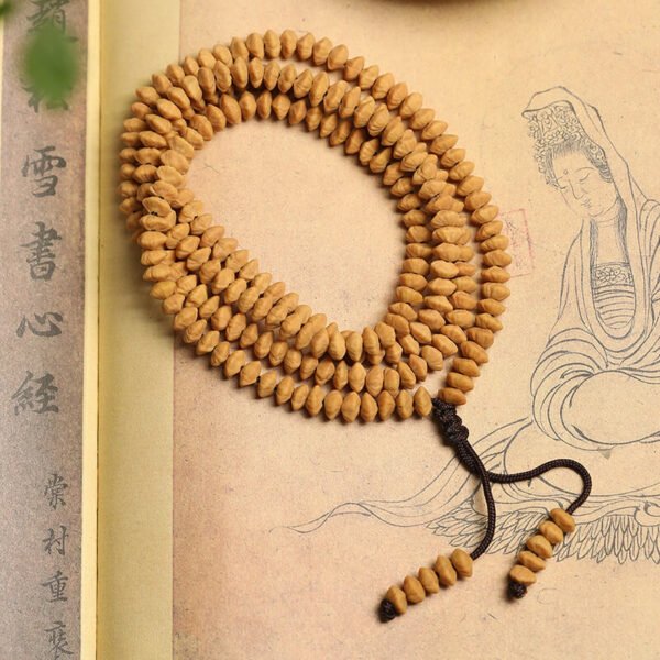 #02190103 Golden Leaf Bodhi Prayer 216 Beads Long String - Image 2